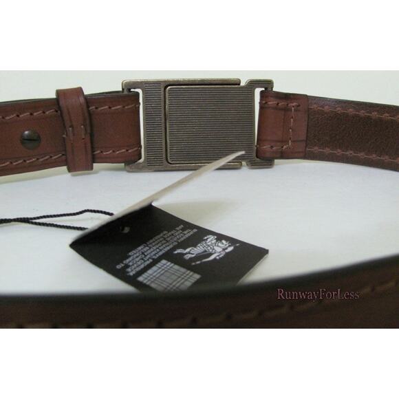 Italy New $350 BURBERRY Women\'s Brown Rustic Vintage Styl Leather Belt US28 EU70 main image 6